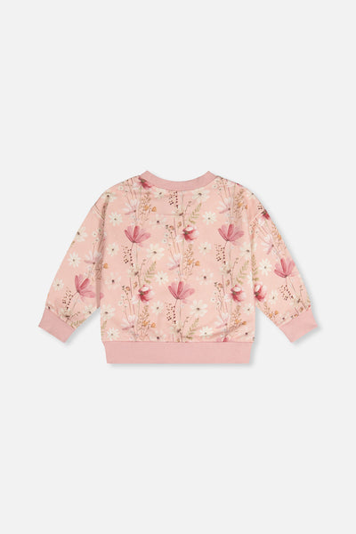 Sweatshirt Pink Printed Flowers - J20K30_2J301