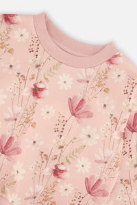 Sweatshirt Pink Printed Flowers - J20K30_2J301