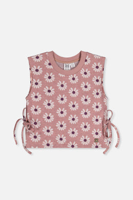 Jacquard Vest Pink Printed Flowers - J20K34_2J300