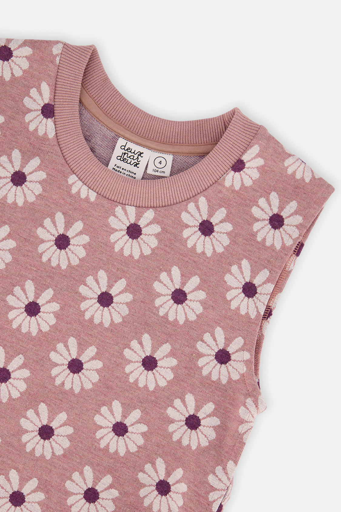 Jacquard Vest Pink Printed Flowers - J20K34_2J300