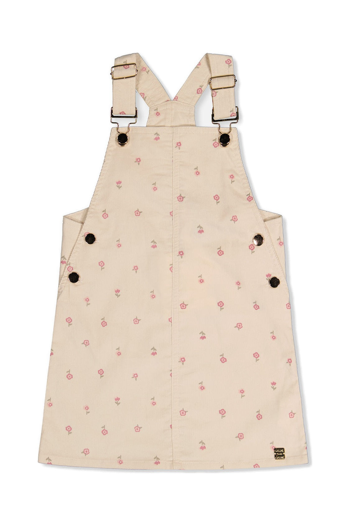 Corduroy Overall Dress Beige Floral Print - J20K40_2J293