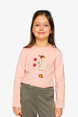 Organic Cotton Jersey T-Shirt Pale Dusty Pink - J20K70_06220