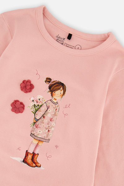 Organic Cotton Jersey T-Shirt Pale Dusty Pink - J20K70_06220