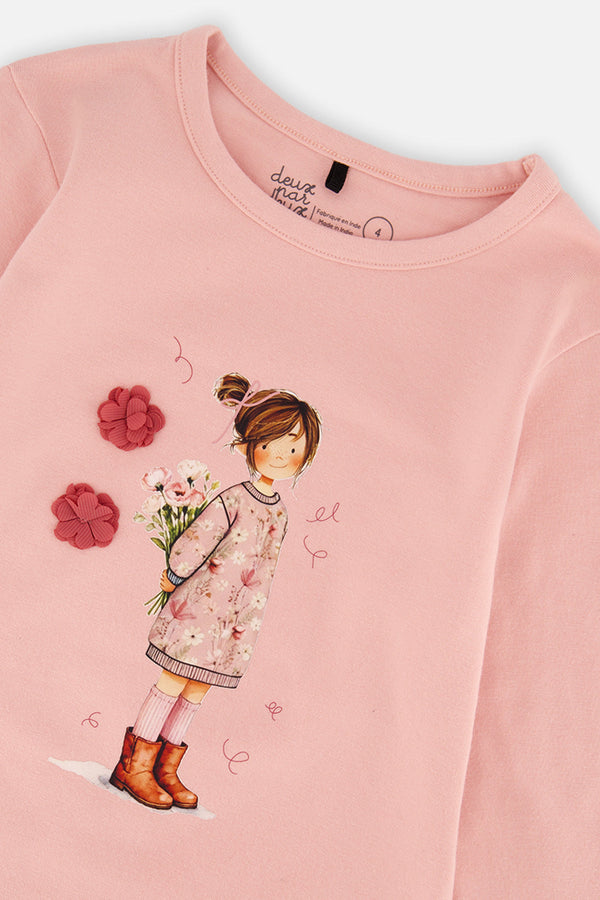 Organic Cotton Jersey T-Shirt Pale Dusty Pink - J20K70_06220