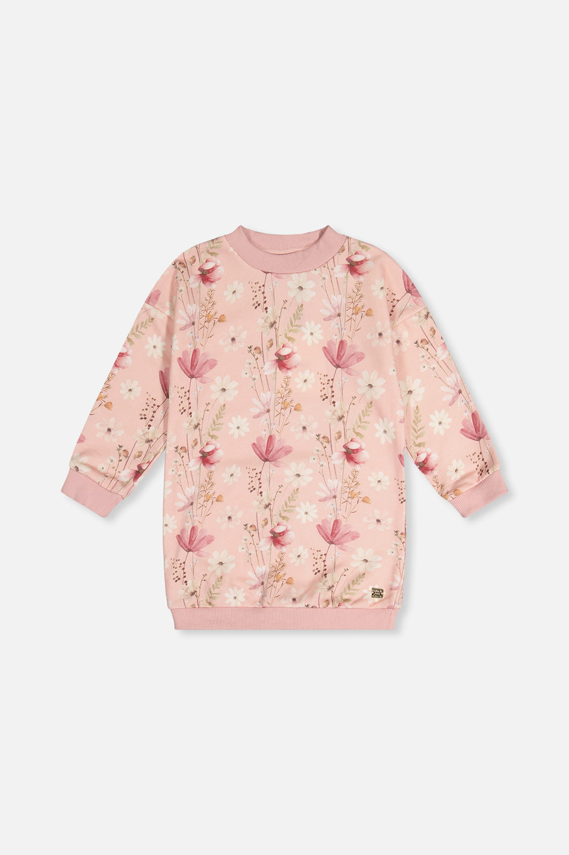 French Terry Dress Pink Printed Flowers - J20K87_2J301