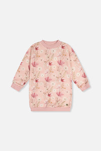 French Terry Dress Pink Printed Flowers - J20K87_2J301