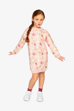 French Terry Dress Pink Printed Flowers - J20K87_2J301