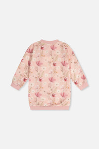 French Terry Dress Pink Printed Flowers - J20K87_2J301