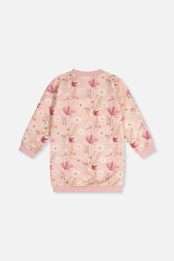 French Terry Dress Pink Printed Flowers - J20K87_2J301