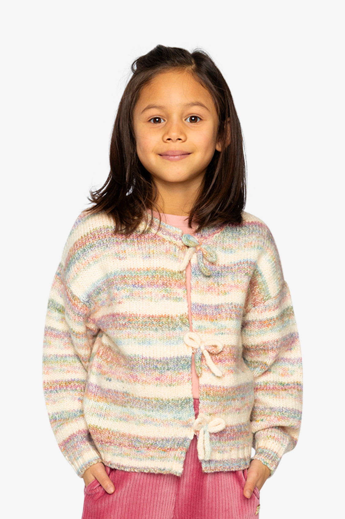 Knitted Cardigan Mauve And Blue Knitwear - J20KT31_2J310