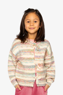 Knitted Cardigan Mauve And Blue Knitwear - J20KT31_2J310