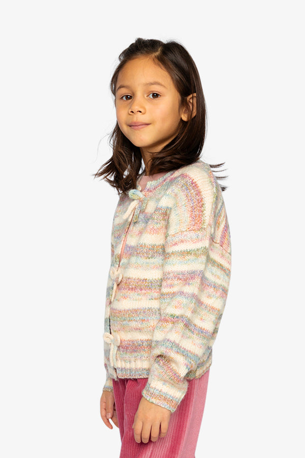 Knitted Cardigan Mauve And Blue Knitwear - J20KT31_2J310