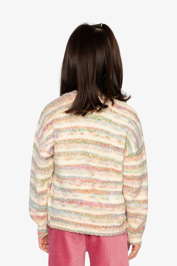 Knitted Cardigan Mauve And Blue Knitwear - J20KT31_2J310