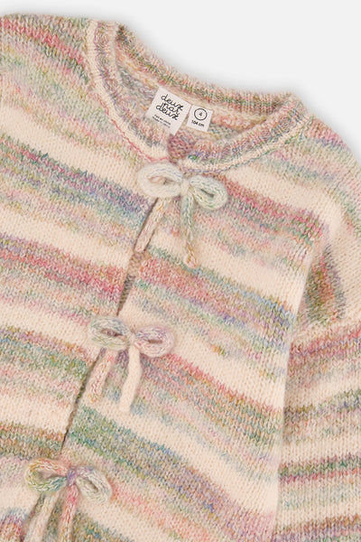 Knitted Cardigan Mauve And Blue Knitwear - J20KT31_2J310