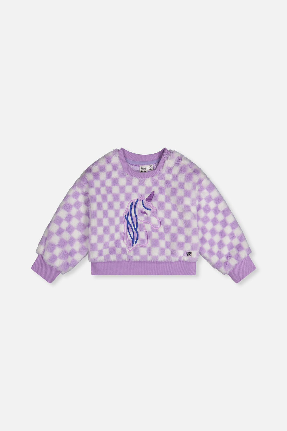 Faux Fur Top Lilac And White Tiles - J20L30_2J292