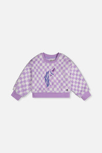 Faux Fur Top Lilac And White Tiles - J20L30_2J292