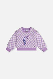 Faux Fur Top Lilac And White Tiles - J20L30_2J292