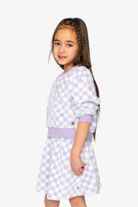 Faux Fur Top Lilac And White Tiles - J20L30_2J292