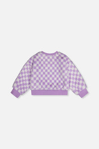 Faux Fur Top Lilac And White Tiles - J20L30_2J292