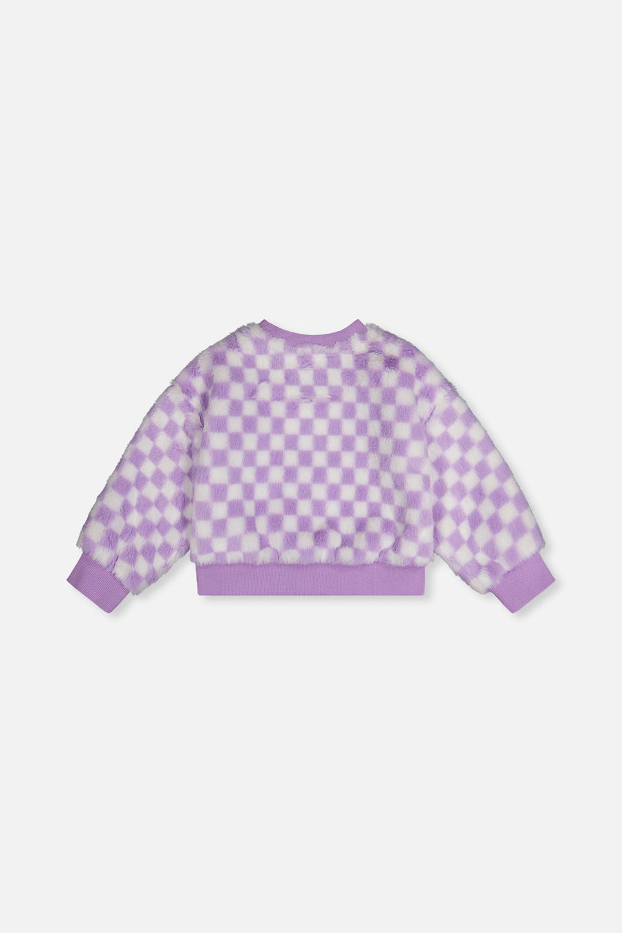 Faux Fur Top Lilac And White Tiles - J20L30_2J292