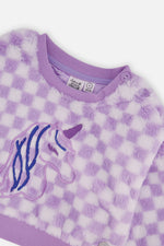 Faux Fur Top Lilac And White Tiles - J20L30_2J292