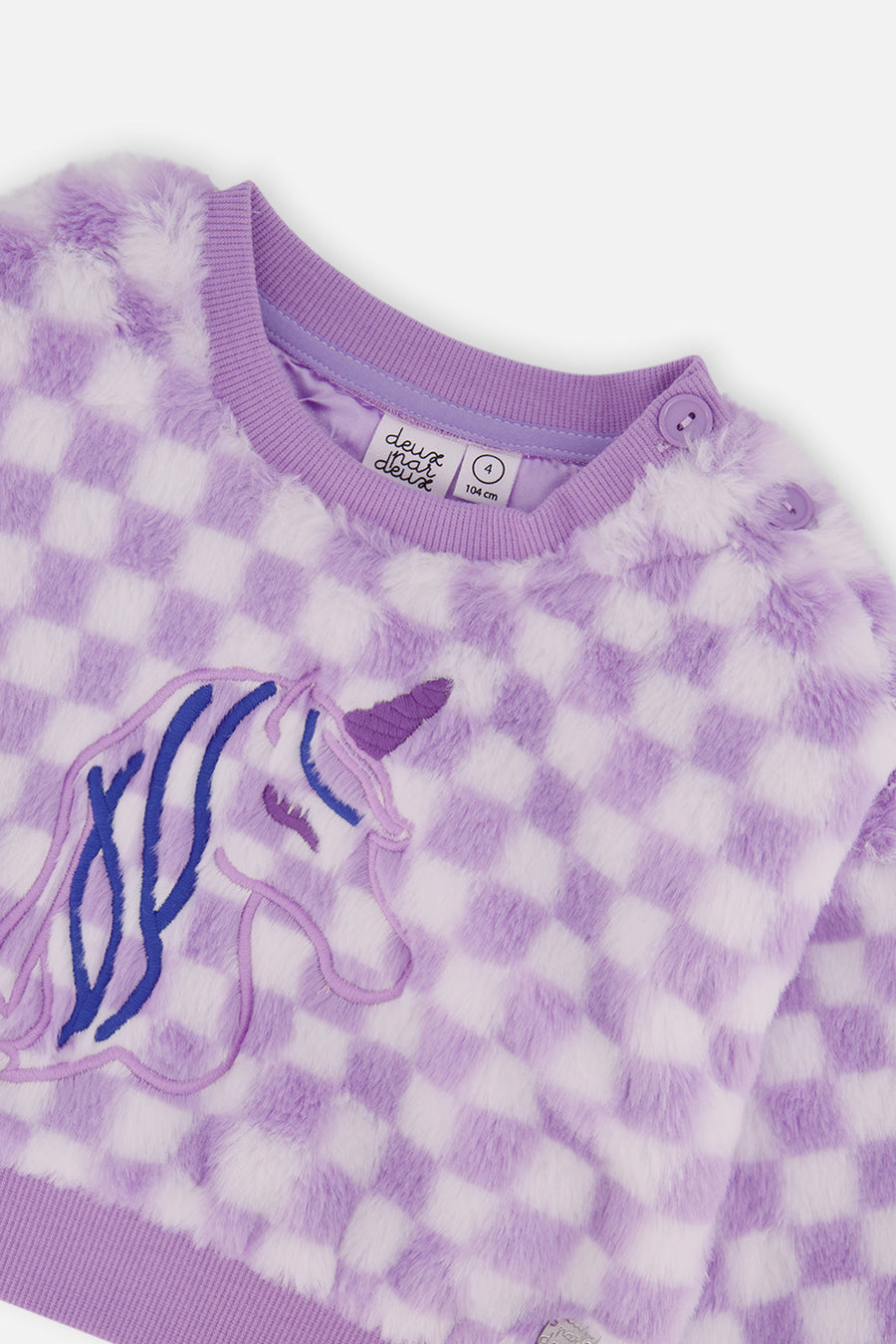 Faux Fur Top Lilac And White Tiles - J20L30_2J292