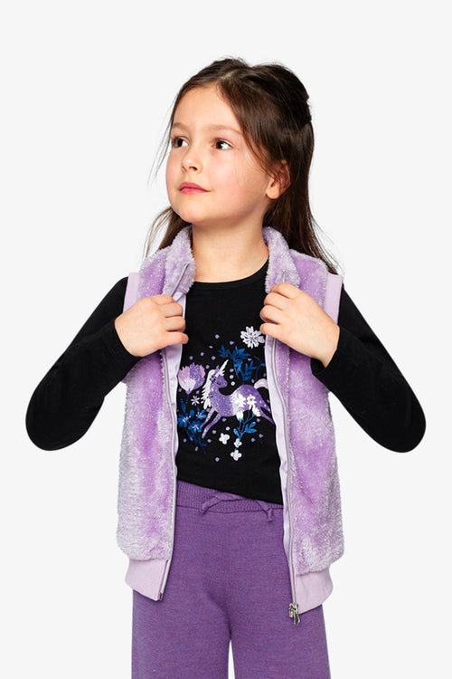 Faux Fur Sleeveless Vest Violet - J20L33_05150