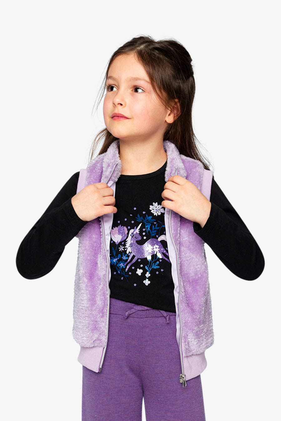 Faux Fur Sleeveless Vest Violet - J20L33_05150