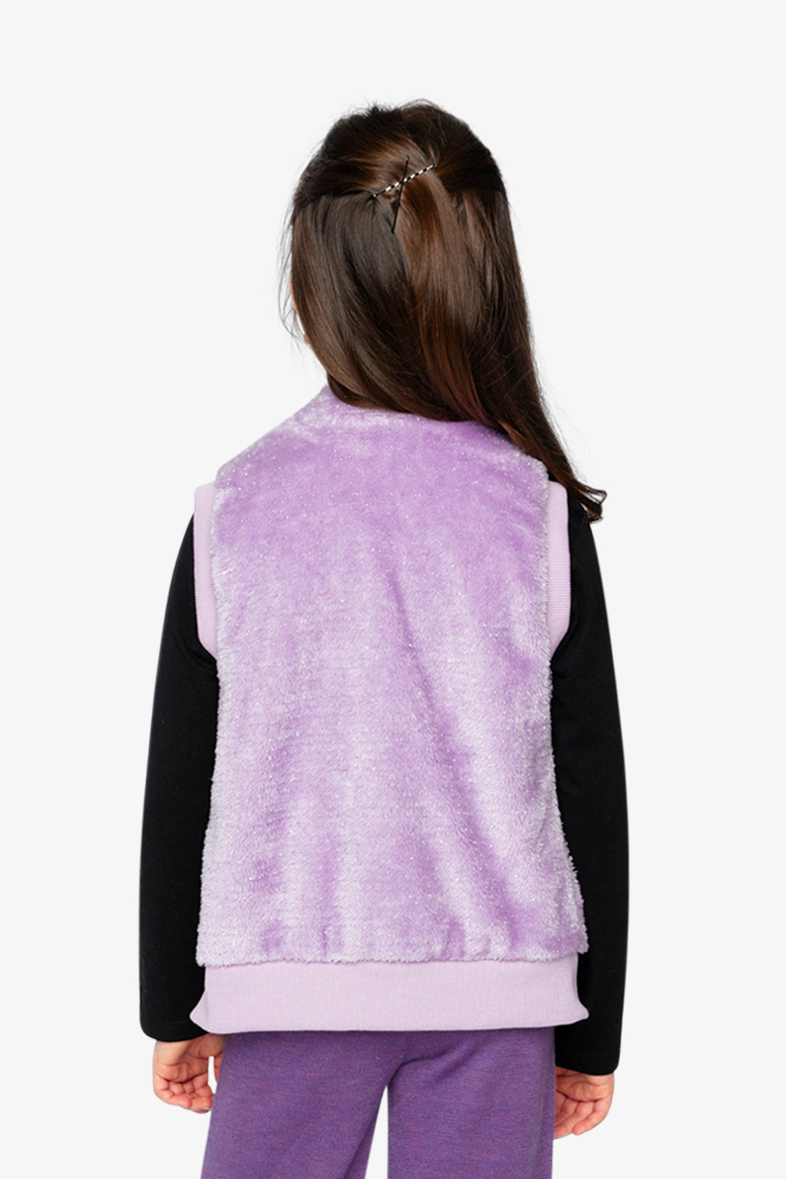 Faux Fur Sleeveless Vest Violet - J20L33_05150