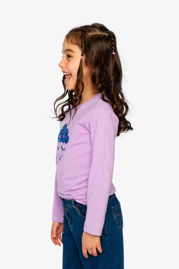 Organic Cotton Jersey T-Shirt Violet - J20L70_05150