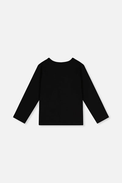 Organic Cotton Jersey T-Shirt Black And Mauve - J20L70_09990