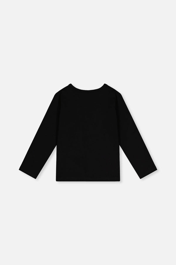 Organic Cotton Jersey T-Shirt Black And Mauve - J20L70_09990