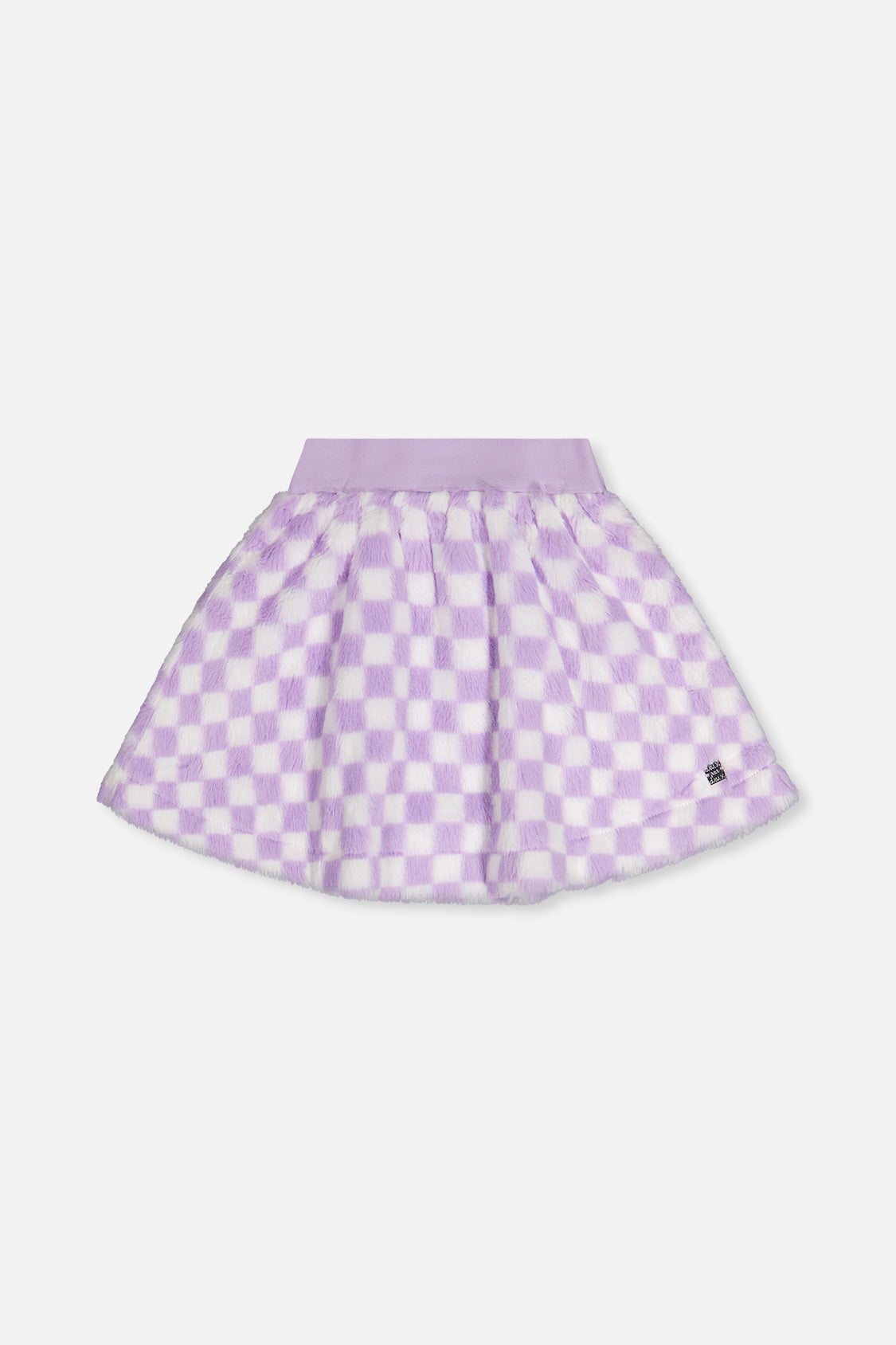 Faux Fur Skirt Lilac And White Tiles - J20L80_2J292