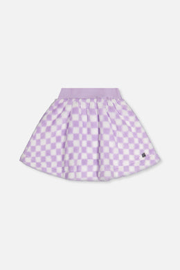 Faux Fur Skirt Lilac And White Tiles - J20L80_2J292