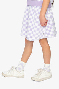 Faux Fur Skirt Lilac And White Tiles - J20L80_2J292