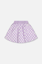 Faux Fur Skirt Lilac And White Tiles - J20L80_2J292
