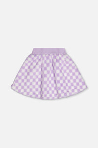 Faux Fur Skirt Lilac And White Tiles - J20L80_2J292