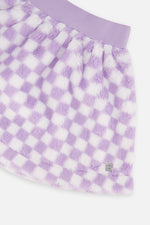 Faux Fur Skirt Lilac And White Tiles - J20L80_2J292