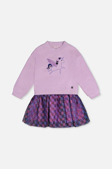 Bi-Material Dress Violet - J20L87_05150