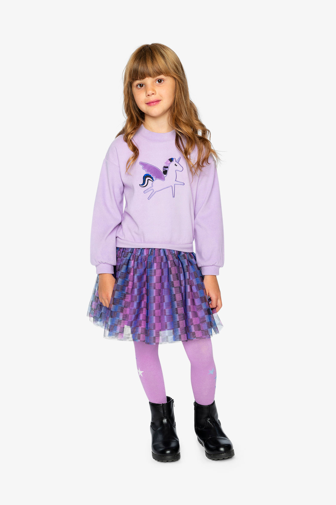 Bi-Material Dress Violet - J20L87_05150