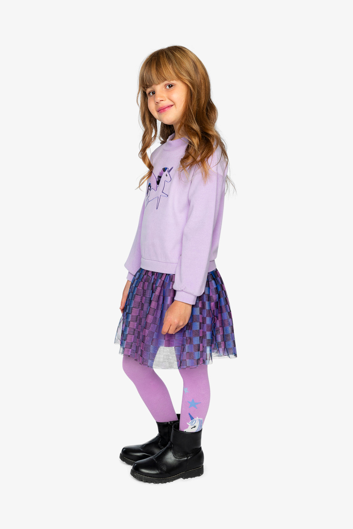 Bi-Material Dress Violet - J20L87_05150