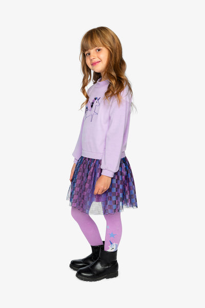 Bi-Material Dress Violet - J20L87_05150