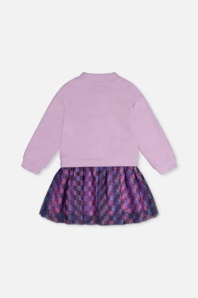 Bi-Material Dress Violet - J20L87_05150