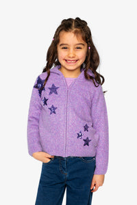 Hooded Knitted Cardigan Violet - J20LT31_05130