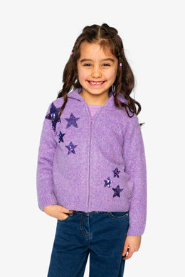 Hooded Knitted Cardigan Violet - J20LT31_05130