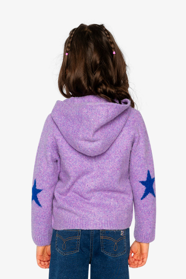 Hooded Knitted Cardigan Violet - J20LT31_05130