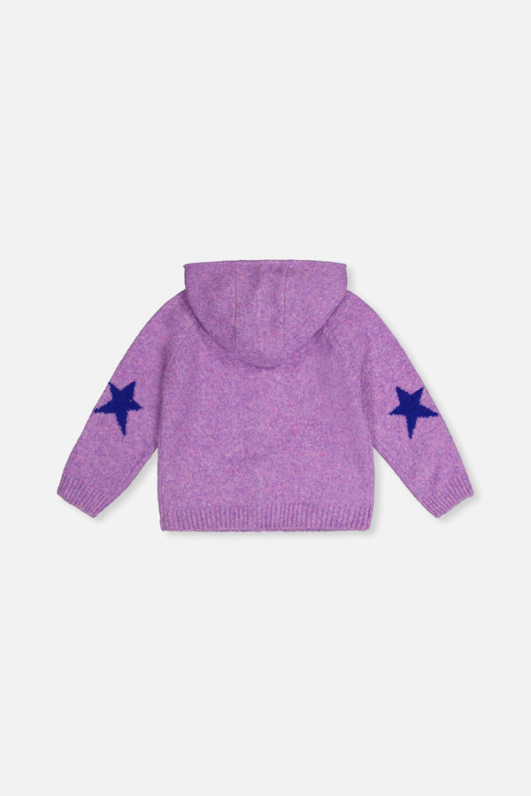 Hooded Knitted Cardigan Violet - J20LT31_05130