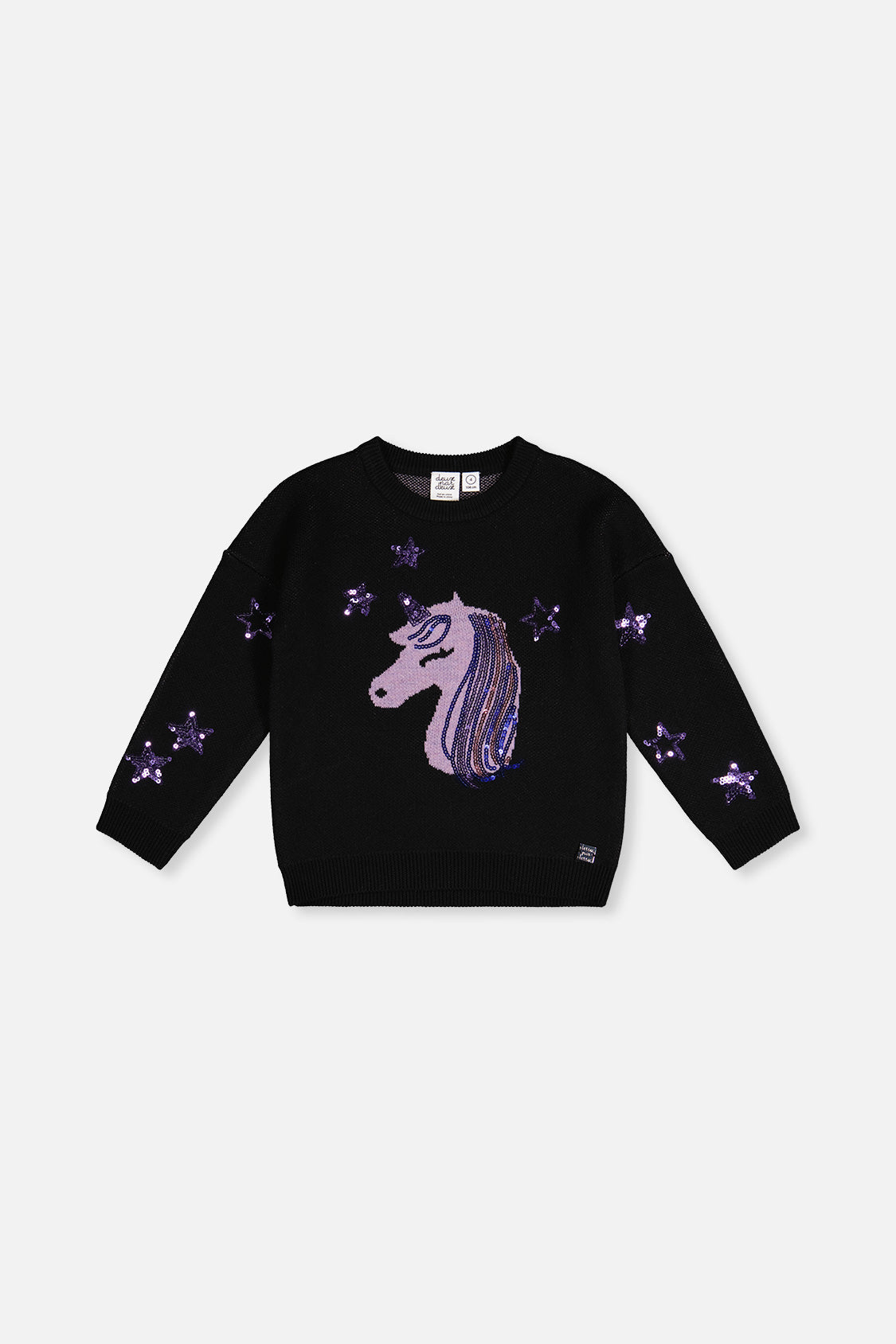 Knitted Sweater Black And Mauve - J20LT34_09990