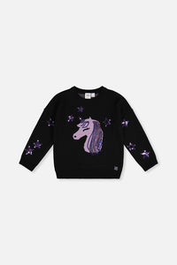 Knitted Sweater Black And Mauve - J20LT34_09990