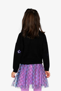 Knitted Sweater Black And Mauve - J20LT34_09990